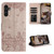 For Samsung Galaxy A14 Cat Embossing Pattern Leather Phone Case with Lanyard(Grey)