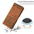 For iPhone 14 Pro Cat Embossing Pattern Leather Phone Case with Lanyard(Brown)