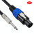 JUNSUNMAY Speakon Male to 6.35mm Male Audio Speaker Adapter Cable with Snap Lock, Length:6FT