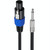 JUNSUNMAY Speakon Male to 6.35mm Male Audio Speaker Adapter Cable with Snap Lock, Length:6FT