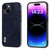 For iPhone 15 Plus ABEEL Retro Litchi Texture PU Phone Case(Blue)