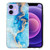 For iPhone 12 IMD Shell Pattern TPU Phone Case(Blue Gold Marble)