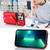 For iPhone 13 Pro Zipper Card Bag Phone Case with Dual Lanyard(Red)