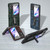 For OPPO Find N2 Flip ABEEL Genuine Leather Mahjong Texture Series Phone Case with Holder(Blue)