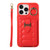 For iPhone 14 Pro Vertical Card Bag Ring Holder Phone Case with Dual Lanyard(Red)