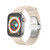 Metal Butterfly Buckle Silicone Watch Band For Apple Watch SE 40mm(Starlight Color)