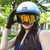 SOMAN Motorcycle Half Helmet Adjustable Helmet With Inner Mirror, Size: XXL(White with Transparent Mirror)