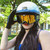SOMAN Motorcycle Half Helmet Adjustable Helmet With Inner Mirror, Size: XXL(Cement Gray with Transparent Mirror)