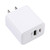 LZ-105A+C PD 20W USB-C/Type-C+QC 3.0 USB Ports Dot Pattern Travel Charger, US Plug(White)