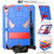 For iPad 10th Gen 10.9 2022 Spider Texture Silicone Hybrid PC Tablet Case with Shoulder Strap(Blue + Red)