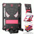 For iPad 10.2 2021 / 2020 / 2019 Spider Texture Silicone Hybrid PC Tablet Case with Shoulder Strap(Black + Rose Red)