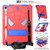 For iPad 10th Gen 10.9 2022 Spider Texture Silicone Hybrid PC Tablet Case with Shoulder Strap(Red + Blue)