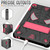 For Lenovo Tab M10 3rd Gen Spider Texture Silicone Hybrid PC Tablet Case with Shoulder Strap(Black + Rose Red)