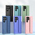 For Samsung Galaxy S23 Ultra 5G Skin Elastic Wrist Grip Back Cover Phone Case(Navy Blue)