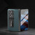 For OPPO Find N2 Integrated Genuine Leather Luolai Series Phone Case with Holder(Dark Green)