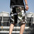 Summer Men Thin and Loose Fitting Casual Beach Shorts, Size:XXXXXL(9033-Green White Camo)