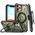 For iPhone 13 Armor Series MagSafe Magnetic Holder Phone Case with Back Clip(Army Green)