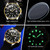 OLEVS 6650 Men Luminous Waterproof Silicone Strap Mechanical Watch(Black + Gold)
