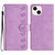 For iPhone 14 Plus Seven Butterflies Embossed Leather Phone Case(Purple)