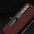 For Samsung Galaxy Z Fold3 5G Integrated Genuine Silky Soft ABEEL Black Edge Phone Case with Holder(Coffee)