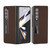 For Samsung Galaxy Z Fold3 5G Carbon Fiber Texture Integrated Protective Phone Case with Holder(Brown)