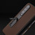 For Samsung Galaxy Z Fold3 5G Carbon Fiber Texture Integrated Protective Phone Case with Holder(Brown)