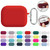 For AirPods 2 / 1 PC Lining Silicone Bluetooth Earphone Protective Case(Fluorescent Rose)