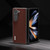 For Samsung Galaxy Z Fold5 ABEEL Genuine Silky Soft Black Edge Phone Case(Coffee)