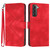 For Samsung Galaxy S21 5G Line Pattern Skin Feel Leather Phone Case(Red)