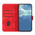 For Samsung Galaxy S21 5G Line Pattern Skin Feel Leather Phone Case(Red)