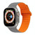 For Apple Watch 8 45mm  Loop Magnetic Silicone Watch Band(Grey Orange)