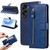 For Honor X50i 5G Calf Texture Zipper Leather Phone Case(Blue)
