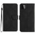 For Samsung Galaxy A22 5G Stitching Embossed Leather Phone Case(Black)