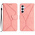 For Samsung Galaxy M54 5G Stitching Embossed Leather Phone Case(Pink)