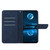For Samsung Galaxy A22 5G Stitching Embossed Leather Phone Case(Blue)