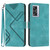 For OPPO A57e 4G Global/A57s 4G Global Line Pattern Skin Feel Leather Phone Case(Light Blue)