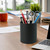 PU Leather Tool Storage Box Desktop Pen Holder(Black)