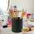 PU Leather Tool Storage Box Desktop Pen Holder(Black)