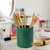 PU Leather Tool Storage Box Desktop Pen Holder(Dark Green)