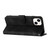 For iPhone 14 Line Pattern Skin Feel Leather Phone Case(Black)