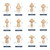 210143I 10pcs Wooden Mushroom Head DIY Painted Toys Children Early Education Household Decorative Ornaments