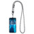 Adjustable Universal Phone Lanyard with Detachable Clip(Black + White)