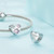 SCC2448 Sterling Silver S925 Heart Flower DIY Platinum Plated Bracelet Beads