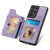 For Samsung Galaxy S21 Ultra 5G Retro Skin-feel Ring Multi-card Wallet Phone Case(Purple)