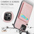 For iPhone 14 Fierre Shann Crazy Horse Card Holder Back Cover PU Phone Case(Pink)