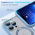 For iPhone 14 Plus Metal Eyes Series MagSafe Magnetic Holder Phone Case(Blue)
