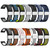 22mm Double-row Hole Folding Silver Buckle Two-color Silicone Watch Band(Black Red)