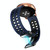 22mm Double-row Hole Folding Silver Buckle Two-color Silicone Watch Band(Black Orange)