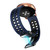 20mm Double-row Hole Folding Silver Buckle Two-color Silicone Watch Band(Black Sky Blue)
