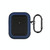 For AirPods 1 / 2 Leather Texture Earphone Protective Case(Black + Deep blue)